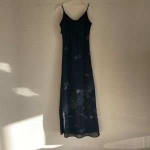 Black embroidered dress